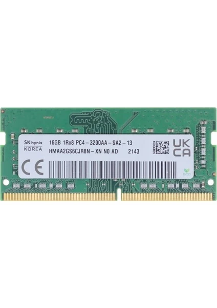 SK Hynix HMAA2GS6CJR8N-XN 16 GB 3200 MHz CL19 DDR4 Notebook Ram