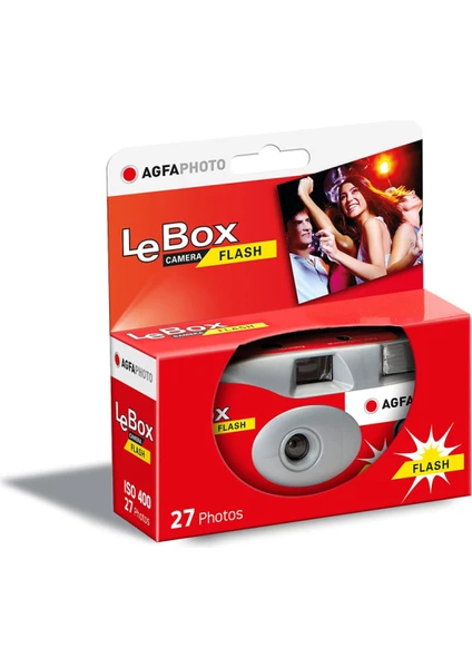 Tek kullanımlık kamera - AgfaPhoto LeBox Flash - 27 renkli fotoğraf