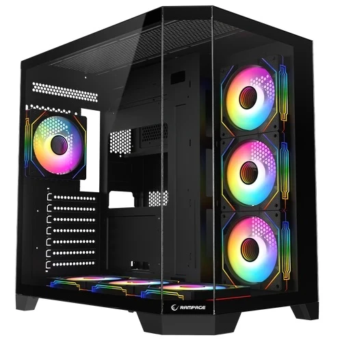 2.EL Rampage Mega V1 ARGB Fanlı Siyah ATX Oyuncu Kasası
