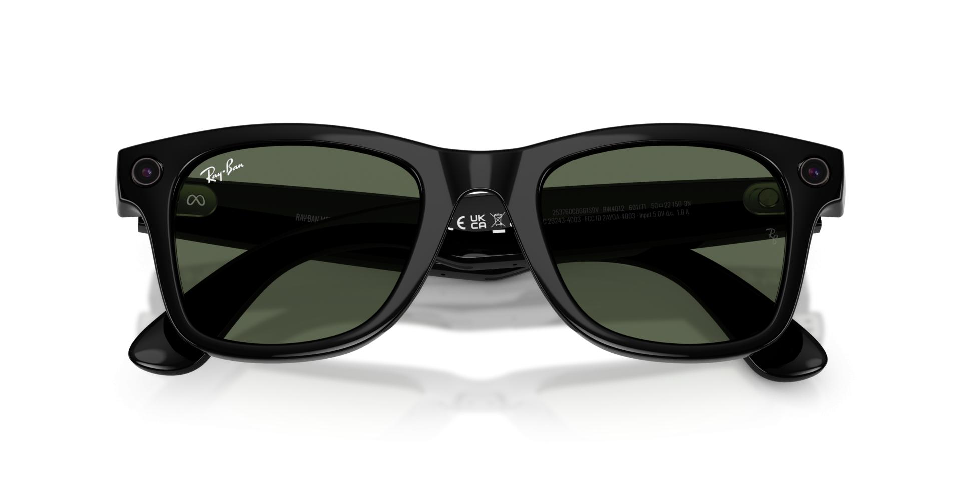 TEŞHİR RAY BAN META WAYFARER  PARLAK SİYAH KARARAN YEŞİL GEN 2 GÖZLÜK
