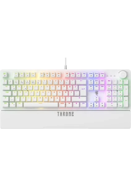 Throne Lumina K1 Argb Red Switch - Makro Yazılım - Bilek Desteği - Full Anti-Ghosting 104 Tuşlu Mekanik Klavye