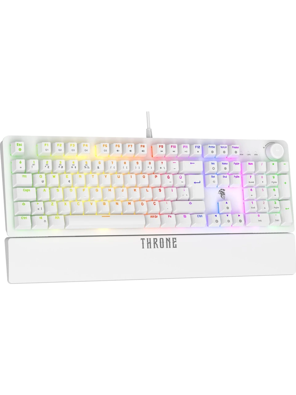 Throne Lumina K1 Argb Red Switch - Makro Yazılım - Bilek Desteği - Full Anti-Ghosting 104 Tuşlu Mekanik Klavye