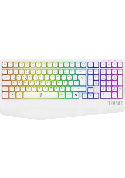 THRONE NİJİ ECLİPSE K1 CHROMATİC RGB & ULTRA HIZLI PURPLE SWITCH 108 TUŞLU KABLOSUZ MEKANİK KLAVYE (2.4GHZ + BT + TYPE C)