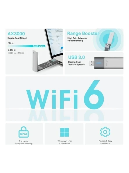 TP-Link Archer TX50UH 3000 Mbps Kablosuz Ağ Adaptörü