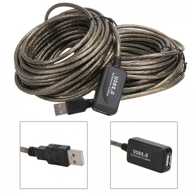 USB Uzatma Kablosu 20M Extension Cable Güçlendirilmiş USB Uzatma Dişi Erkek USB Kablo