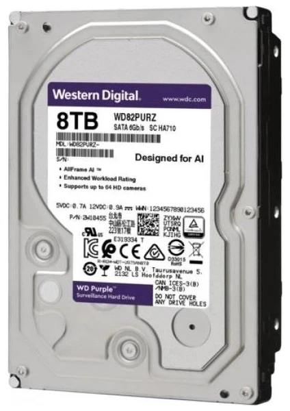 Western Digital Purple WD82PURZ SATA 3.0 7200 RPM 3.5" 8 TB Harddisk