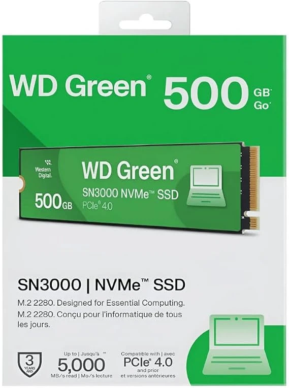 Western Digital Green SN3000 WDS500G4G0E PCI-Express 4.0 500 GB M.2 SSD