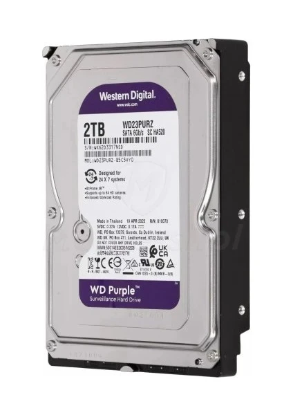 Western Digital Purple WD23PURZ SATA 3.0 5400 RPM 3.5" 2 TB Harddisk
