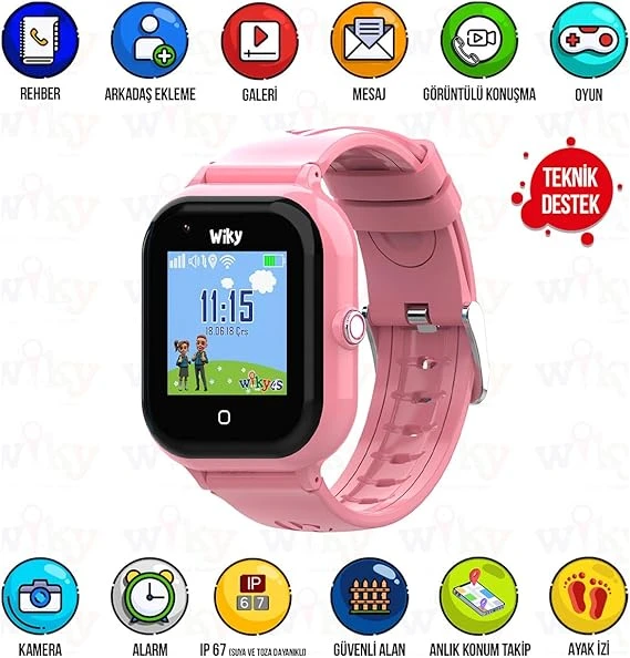 Wiky Watch 4g Göruntulu Konusma Akilli Çocuk Saati Pembe