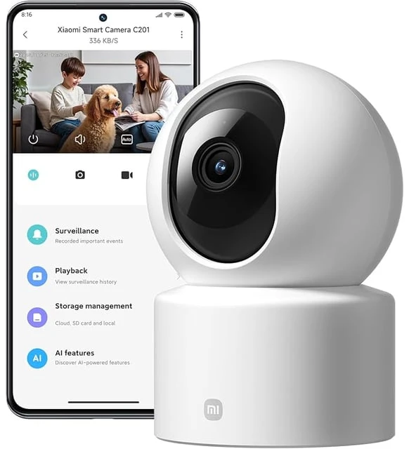 Xiaomi Smart Camera C201 Full HD 2 MP 360 Derece Gece Görüşlü IP Wi-Fi Güvenlik Kamerası