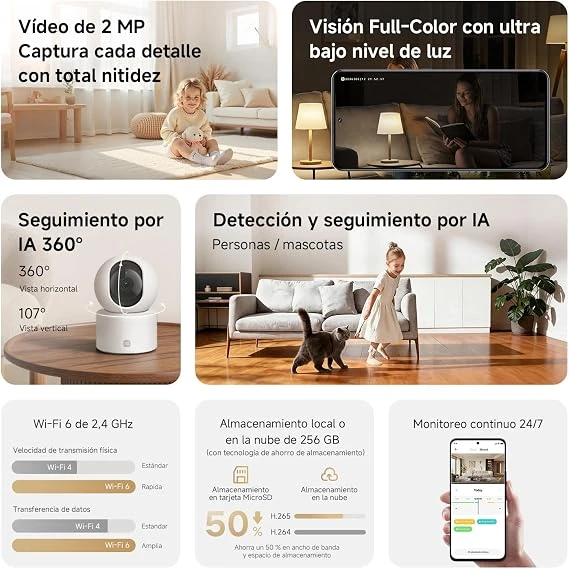 Xiaomi Smart Camera C201 Full HD 2 MP 360 Derece Gece Görüşlü IP Wi-Fi Güvenlik Kamerası