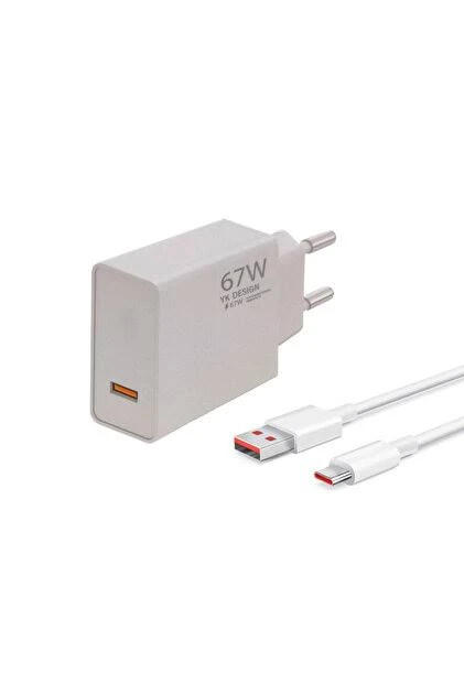 Yk Design 67W Turbo Charger Type-C Hızlı Şarj Başlık Set YK-90