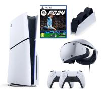 SONY PLAYSTATİON 5 PS5 SLIM CD Lİ + 2.KOL + FC 24 OYUNU + SONY ŞARJ İSTASYONU + PS5 VR 2
