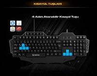 Everest Rampage KB-R01 Siyah USB Makro Tuşlu Oyun Q Multimedia Klavye
