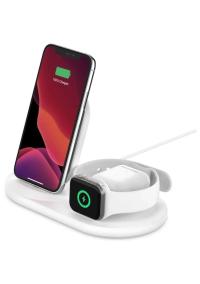 BELKİN 3-İN-1 APPLE ÜRÜNLERİ İÇİN BEYAZ KABLOSUZ ŞARJ CİHAZI