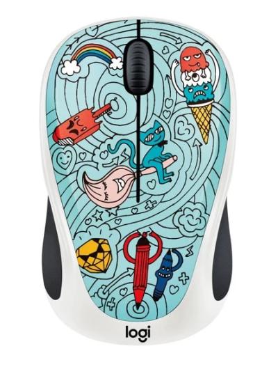 LOGİTECH M238 DOODLE KOLEKSİYON KABLOSUZ MOUSE - BAE-BEE BLUE