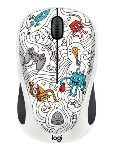 LOGİTECH M238 DOODLE KOLEKSİYON KABLOSUZ MOUSE - TECHİE WHİTE