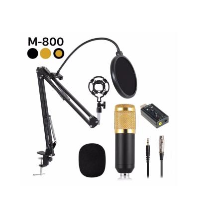 MUSİC D.J. M-800 YOUTUBER MİKROFON+STAND+ÖN PANEL+USB