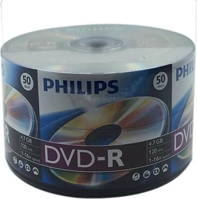 PHİLİPS 50'LİK 16X 4.7 DVD-R  BOŞ DVD TEKLİ ADET