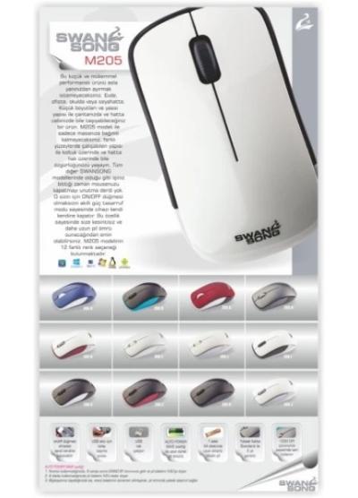 SWAN SONG SS-M205-L KABLOSUZ MOUSE BEYAZ