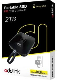 Addlink P30 2TB 4000-3600 MB/s USB 4.0 (40Gbps) Type-C Portable Taşınabilir SSD AD2TBP30B4K