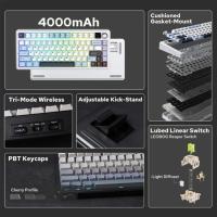 Aula F75 Max Mekanik RGB TKL Reaper Switch Kablosuz Makrolu Hot Swap Klavye Lacivert