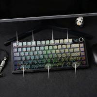 Aula F75 Max Mekanik RGB TKL Reaper Switch Kablosuz Makrolu Hot Swap Klavye Desenli Gri