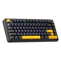 Aula F75 Mekanik RGB TKL Hot Swap GrayWood V4 Switch Kablosuz Makrolu Türkçe Q Klavye Siyah