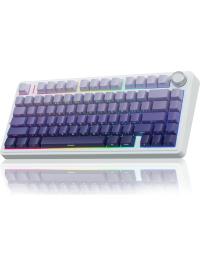 Aula F75 Mekanik RGB TKL Seiya Switch Kablosuz Makrolu Hot Swap Gaming Klavye Gradyan Mor