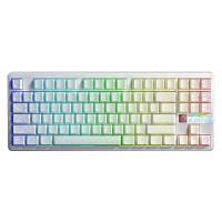 Aula F87 PRO V2 Mekanik RGB TKL Star Vector Switch Kablosuz Makrolu Hot Swap Klavye Desenli Beyaz