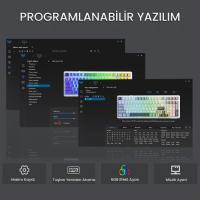 Aula F99 Pro 3 Modlu RGB Hot Swap Mekanik Nimbus V3 Switch Kablosuz Makrolu Gaming Klavye Gradyan Mavi