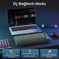 Aula S75 Pro Mekanik RGB TKL Seiya Switch Kablosuz Makrolu Hot Swap Klavye Gradyan Gri