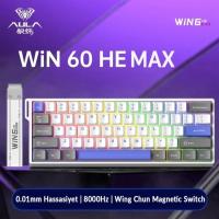 Aula Win60 He Max Manyetik Klavye Rapid Trigger Wing Chun Switch 8000Hz RGB TKL Hot Swap Oyuncu Klavyesi Mavi