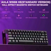 Aula Win68 HE Manyetik Klavye Rapid Trigger GrayWood Switch 8000Hz RGB TKL Hot Swap Oyuncu Klavyesi Siyah