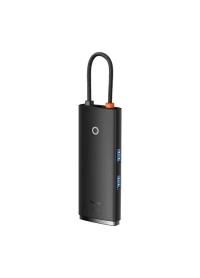Baseus Lite 6 in 1 Multifonksiyonal Type-C Hub Dock Station Siyah