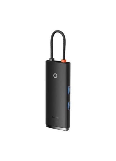 Baseus Lite 6 in 1 Multifonksiyonal Type-C Hub Dock Station Siyah