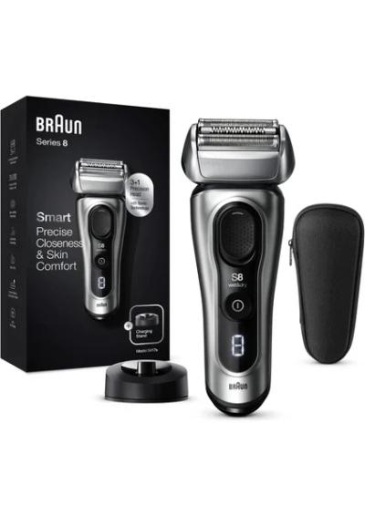 BRAUN BRAUN SERİES 8 8417 ISLAK KURU TIRAŞ MAKİNESİ + ŞARJ STANDI + SEYAHAT ÇANTASI