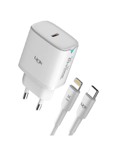 C308 SAFE TİP-C LİGHTNİNG KABLOLU 20W HIZLI ŞARJ ADAPTÖRÜ
