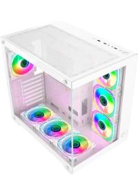 GAMETECH PRİME V2 RGB TUŞ KONTROLLÜ 7X120 MM FAN OYUNCU KASASI BEYAZ RENK