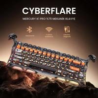 GravaStar Mercury K1 Pro CyberFlare RGB %75 TKL X Kailh Switch Kablolu/Kablosuz Mekanik Oyuncu Klavyesi