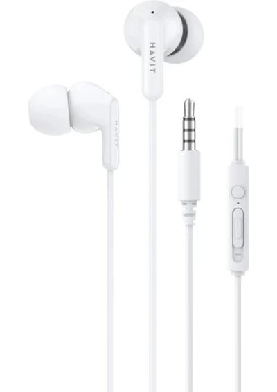 Havit E335P Kulak İçi Kablolu Mikrofonlu Kulaklık 3.5mm Jack 1.2m Kablo - Beyaz