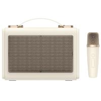 Havit SK823BT Mikrofonlu Bluetooth Hoparlör – Retro Tasarım, Kablosuz BT V5.3 Karaoke - Bej