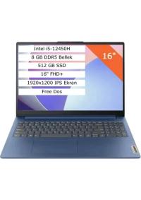 LENOVO IDEAPAD SLİM 3 83ES0033TR İ5-12450H 8G 512G SSD 16 FHD+ 1920X1200 FREEDOS ARCTİC GREY