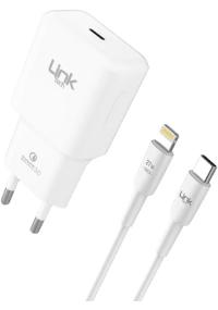 LİNKTECH T447 20W PD ŞARJ ALETİ VE 27W TYPE-C TO LİGHTNİNG KABLO SET