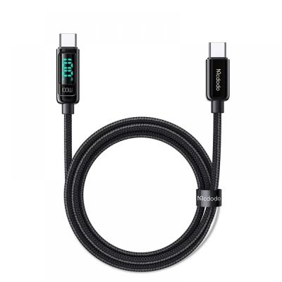 MCDODO CA-8820 100W TYPE-C TO TYPE-C PD DİJİTAL EKRANLI DATA-ŞARJ KABLOSU 5A 1.2M-SİYAH