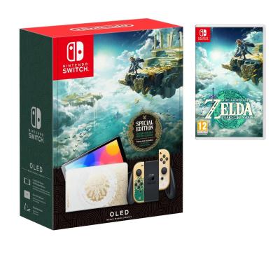 NİNTENDO SWİTCH OLED ZELDA TEARS OF THE KINGDOM EDİTİON OYUN KONSOLU +  THE LEGEND OF ZELDA TEARS OF THE KINGDOM OYUN