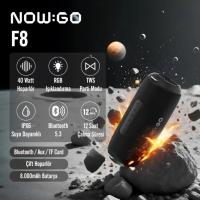 NOWGO F8 40W RGB SPEAKER SU GEÇİRMEZ TAŞINABİLİR KABLOSUZ BLUETOOTH HOPARLÖR GRİ