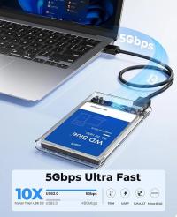 Orico USB 3.0 Micro B Şeffaf 2.5” inch SATA SSD Hard Disk Kutusu