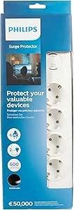 PHILIPS SPN7040WA Akım Korumalı Priz 4&amp;#39;lü 2m 600J