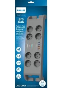 Philips SPN8180GA 2400 Joule Type-C USB&amp;#39;li 2 m 8&amp;#39;li Akım Korumalı Priz